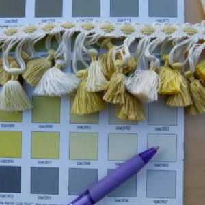 P1060838 Scalamandre Moulin Yellows 100% Silk Tassel Trim Hand Made Yellow Gold Cream MSRP USD 280/Y