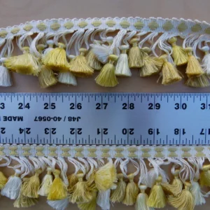 P1060839 Scalamandre Moulin Yellows 100% Silk Tassel Trim Hand Made Yellow Gold Cream MSRP USD 280/Y