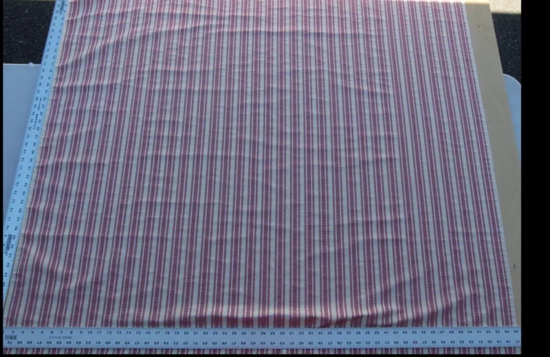 by yard Scalamandre Helsey Rose Red Pink Linen Silk Iridescent Stripe MSRP USD 296/Y