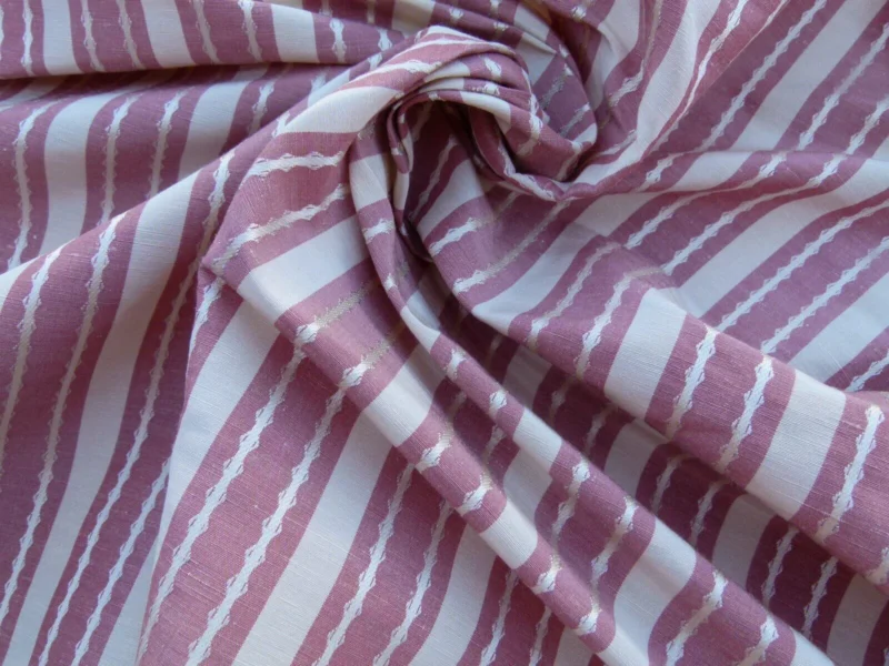 by yard Scalamandre Helsey Rose Red Pink Linen Silk Iridescent Stripe MSRP USD 296/Y