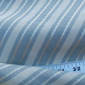 by yard Scalamandre Helsey Blue Haze Linen Silk Iridescent Stripe MSRP USD 296/Y