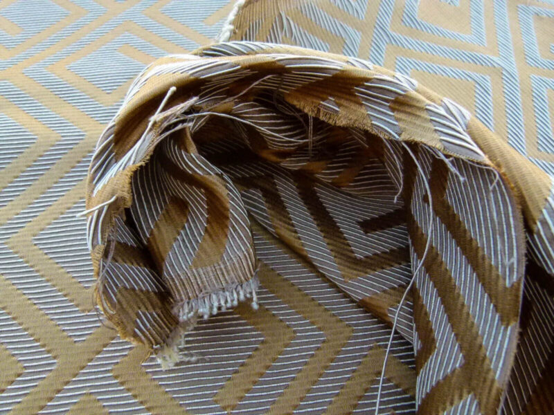 P1090525 Scalamandre Eames Nutmeg Brown Gold Silk Woven Diamond Chenille  Old World Weavers MSRP USD 280/Y