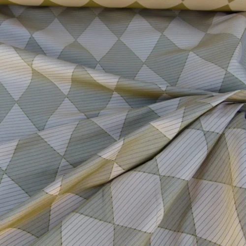 P1090534 By Yd Scalamandre Forty Carats Tan Grey Silk Wool Jacquard Watkins Diamond Harlequin MSRP USD 188/Y