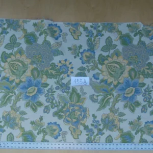 P1090899 0.8 Yards Young Lampas Blue Green Tree Peony Viscose