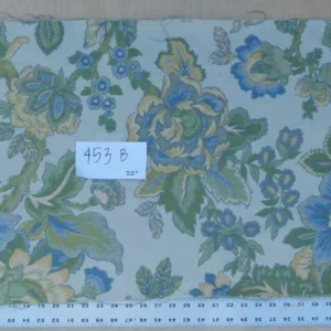 0.6 Yards Young Lampas Blue Green Tree Peony Viscose 453b