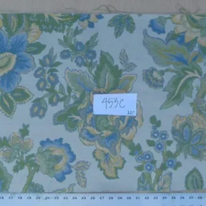 P1090903 0.6 Yards Young Lampas Blue Green Tree Peony Viscose 453c