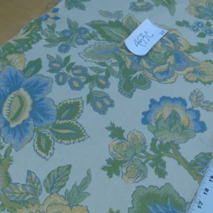 P1090904 0.6 Yards Young Lampas Blue Green Tree Peony Viscose 453c