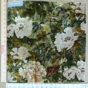 P1090925 By Yard Gp & J Baker Oriental Garden "mole" Green Floral Bird Italian Velvet MSRP USD 464/Y