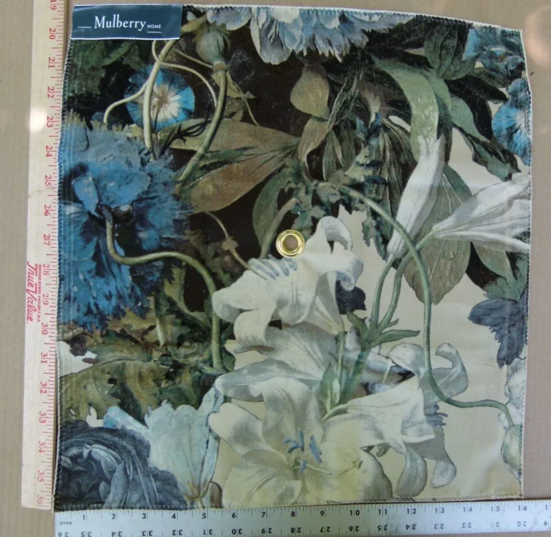 P1090929 By Yard Lee Jofa Mulberry Home Floral Pompadour Sage Green Velvet Lily Floral MSRP USD 402/Y