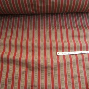 2.6Y Scalamandre 100% silk Shirred Stripe Persimmon Red Bronze Luxurious Timeless MSRP USD 363/Y minor defects