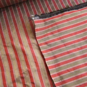 2.6Y Scalamandre 100% silk Shirred Stripe Persimmon Red Bronze Luxurious Timeless MSRP USD 363/Y minor defects