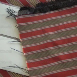2.6Y Scalamandre 100% silk Shirred Stripe Persimmon Red Bronze Luxurious Timeless MSRP USD 363/Y minor defects