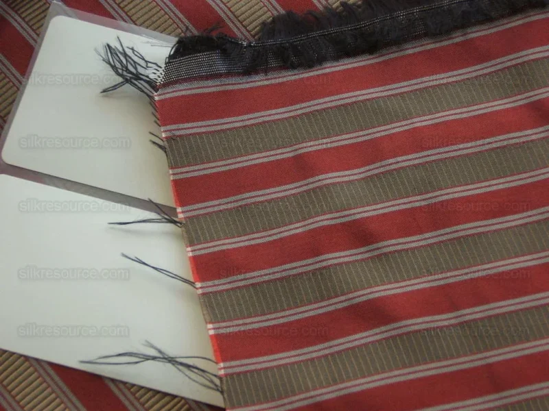 2.6Y Scalamandre 100% silk Shirred Stripe Persimmon Red Bronze Luxurious Timeless MSRP USD 363/Y minor defects