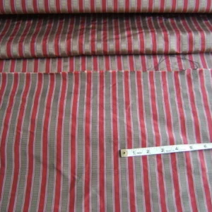 2.6Y Scalamandre 100% silk Shirred Stripe Persimmon Red Bronze Luxurious Timeless MSRP USD 363/Y minor defects
