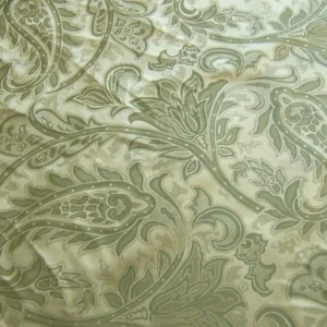 100%silk Damask Paisley Damask Sage Silver