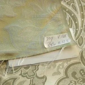 100%silk Damask Paisley Damask Sage Silver