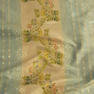 DSCF3825c 100% Silk  Chambord Silk Lisere Blue Pink Stripe