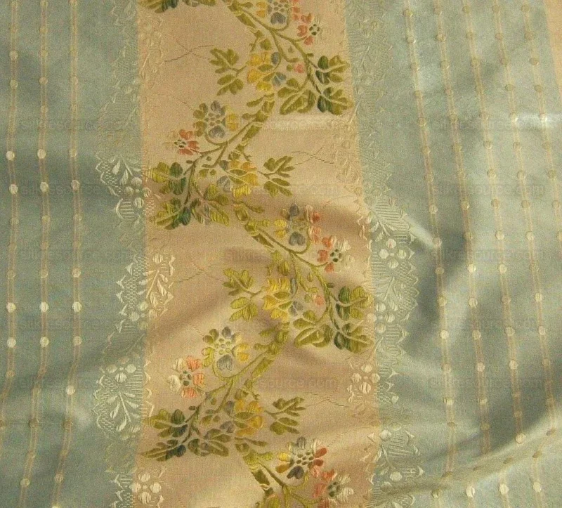 DSCF3825c 100% Silk  Chambord Silk Lisere Blue Pink Stripe