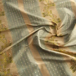 DSCF3827 100% Silk  Chambord Silk Lisere Blue Pink Stripe