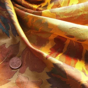 DSCF6032.jpg Hiend 100% Silk Lampas Brocade Golden Fall Foliage Bty