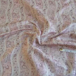 DSCF9362 Baranzelli Scalamandre 100% Silk Damask Paisley Lavender Purple & Silver Bty