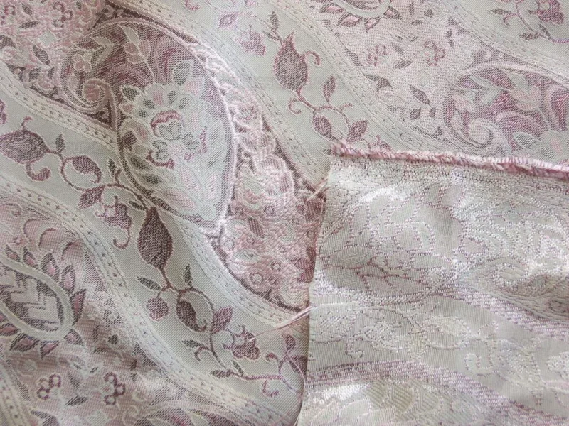 DSCF9385 Baranzelli Scalamandre 100% Silk Damask Paisley Lavender Purple & Silver Bty