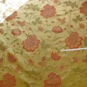 P1110013 10.5y Stunner Chino-asian Pink Peony Butterfly Gold& Red Lampas