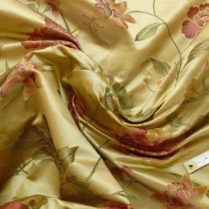 P1110015 10.5y Stunner Chino-asian Pink Peony Butterfly Gold& Red Lampas