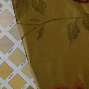 P1110027 10.5y Stunner Chino-asian Pink Peony Butterfly Gold& Red Lampas