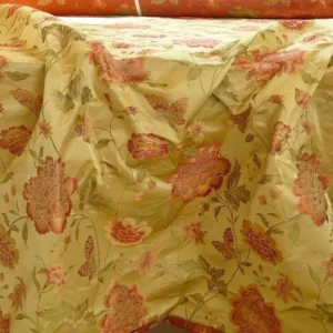 P1110031 10.5y Stunner Chino-asian Pink Peony Butterfly Gold& Red Lampas