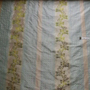 P1160805 100% Silk  Chambord Silk Lisere Blue Pink Stripe