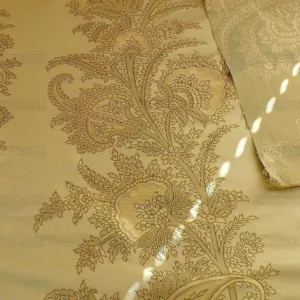 P1170934 by yard 100% Silk Lampas Magnolia "sapling" Tan Green