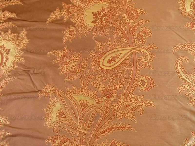 P1170955 100% Silk Lampas Magnolia "bittersweet Night" Pink