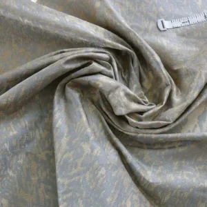 P1180026 100% Silk Lampas Ikat Medallion "april" Tan Beige Blue Reversible Mid-Century