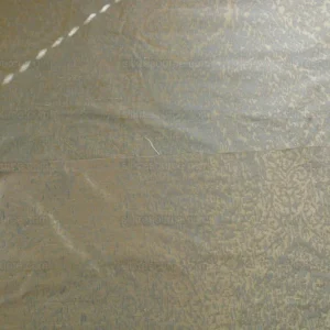 P1180027 100% Silk Lampas Ikat Medallion "april" Tan Beige Blue Reversible Mid-Century