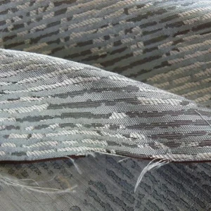 P1180088 By Yard Filtered Sunray 100% Silk Damask Vine in Pin Stripe Paisley Cloud Grey 748cloud