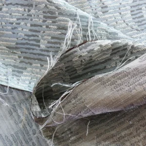 P1180089 By Yard Filtered Sunray 100% Silk Damask Vine in Pin Stripe Paisley Cloud Grey 748cloud