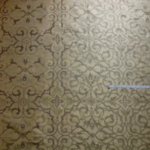 by yard 100% Silk Jacquard Filigree Mural Damask Filigree Mural "incense" Gray Silver Beige Mid Century