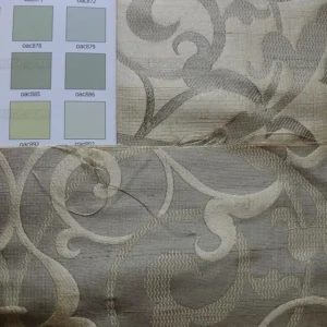 by yard 100% Silk Jacquard Filigree Mural Damask Filigree Mural "incense" Gray Silver Beige Mid Century
