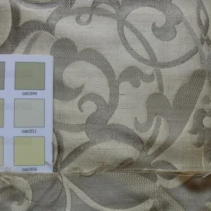 by yard 100% Silk Jacquard Filigree Mural Damask Filigree Mural "incense" Gray Silver Beige Mid Century