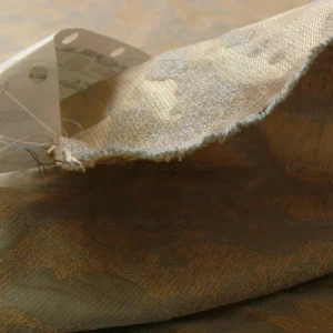 by yard 100% Silk Jacquard Papercut Pomegranate Flower "pool" Blue Mid Century Strie