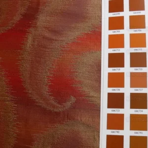 100% Silk Jacquard Hazy Paisley Ikat "tabasco" Red Orange Thick Reversible