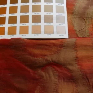 100% Silk Jacquard Hazy Paisley Ikat "tabasco" Red Orange Thick Reversible