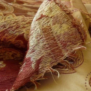 P1180567 By yard Pindler & Pindler Deandra "branch" Brown 100% Silk Lampas Large Paisley MSRP USD 270/yard