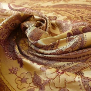 P1180569 By yard Pindler & Pindler Deandra "branch" Brown 100% Silk Lampas Large Paisley MSRP USD 270/yard