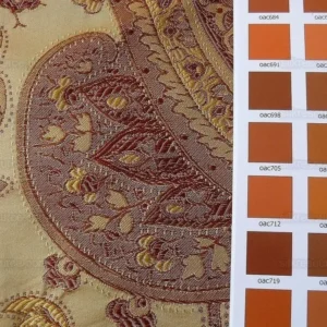 P1180572 By yard Pindler & Pindler Deandra "branch" Brown 100% Silk Lampas Large Paisley MSRP USD 270/yard
