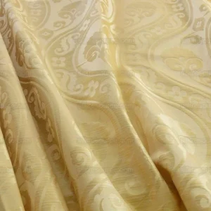P1180817 100% Silk Damask Peony River - White Gold Ecru Cream