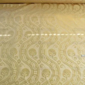 P1180820 100% Silk Damask Peony River - White Gold Ecru Cream