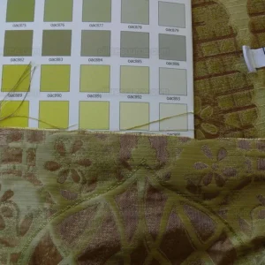 P1180936 100% Silk Lampas Aged Metal Large Medallion "lime" Green Brown Khaki MSRP USD 328/yard