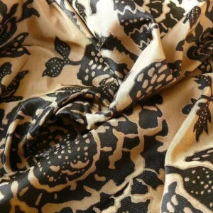 P1190213 100% Silk Lampas Papercut Tree Of Life Pom "caviar" Black